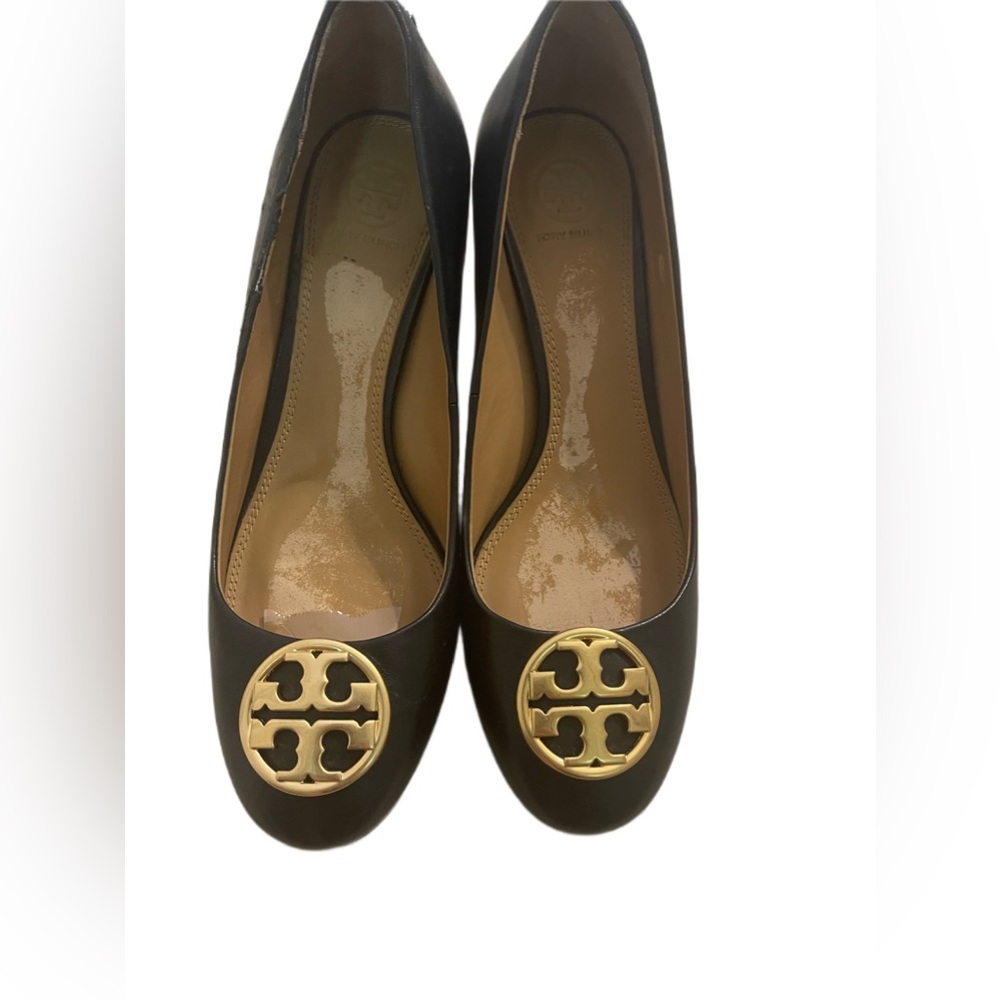 Tory Burch black wedge heels